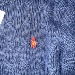 Polo by Ralph Lauren kids Blue Cable Knit Sweater